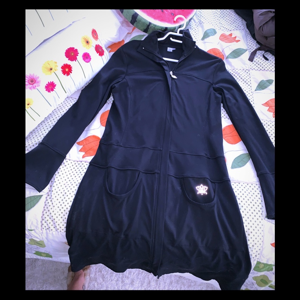 Beautiful black, long LOTUS WEAR jacket size 6